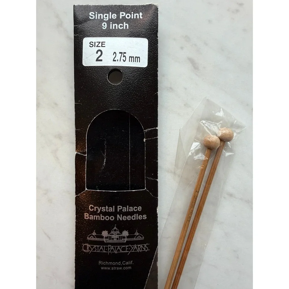 Crystal Palace‎ Bamboo Single Point Knitting Needles Lot 3 Pairs Natural Wood